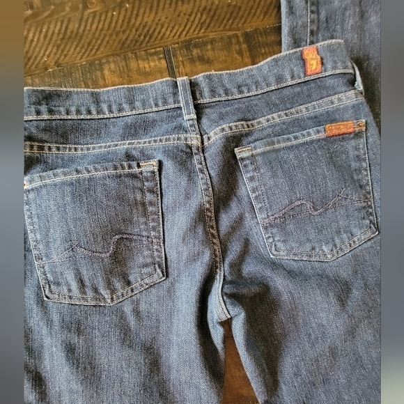 Women's 7 For All Mankind Roxanne Slim Fit Jeans in Medium Wash Blue Size 28 - Picture 5 of 15